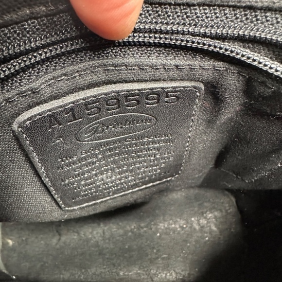 Brighton Vintage Leather Crossbody Bucket Black Heart Charm - Picture 11 of 16